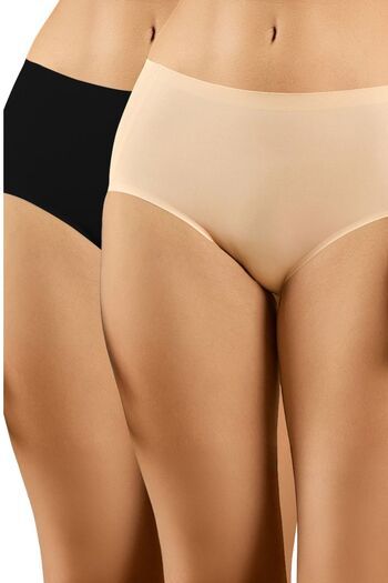 Buy Soie Seamless Mid Waist Full Coverage Brief With No Visible Panty Line (Pack Of 2) - Multicolor